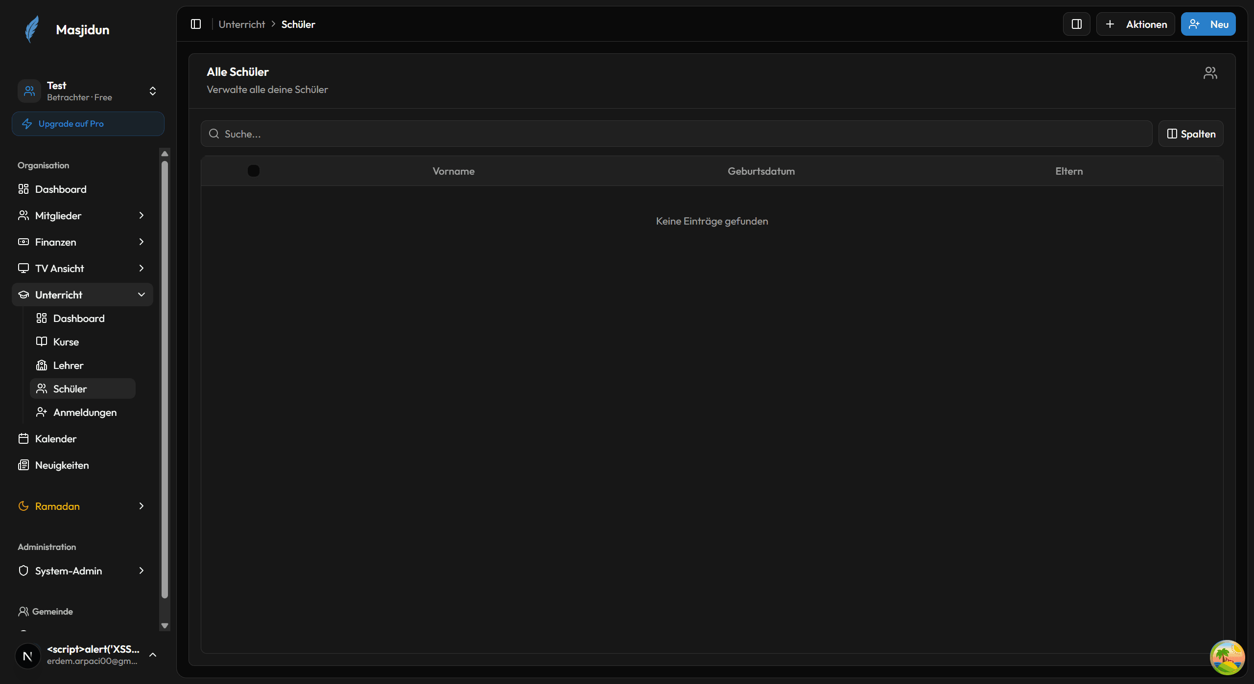 Unterricht Screenshot